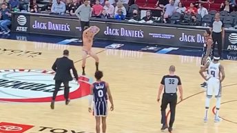 Man storms the court at a Houston Rockets game