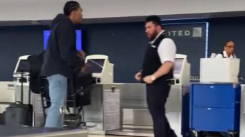 United Airlines worker tries Brendan Langley