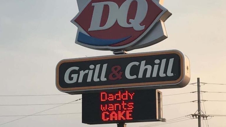 DQ grill & chill daddy wants cake sign
