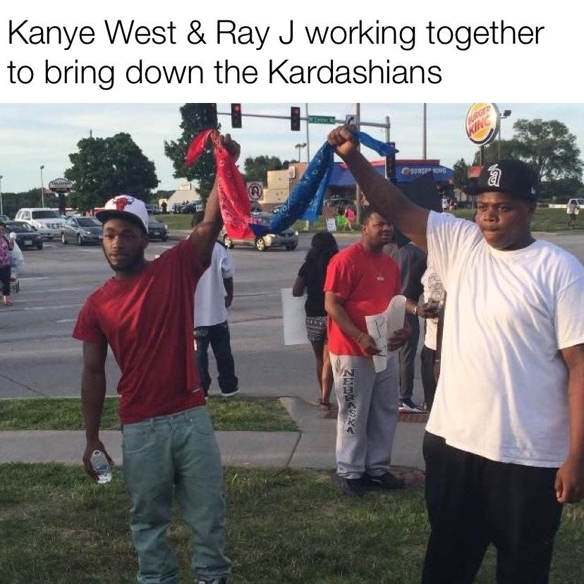 Kanye West & Ray J working together to bring down the Kardashians meme