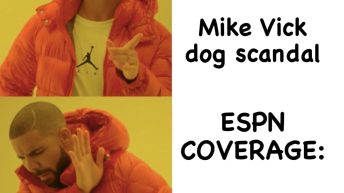 ESPN Brett Favre coverage Drake hotline bling meme