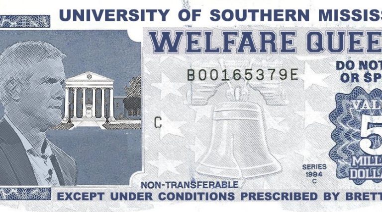 University of Southern Mississippi welfare queens Bret Favre meme