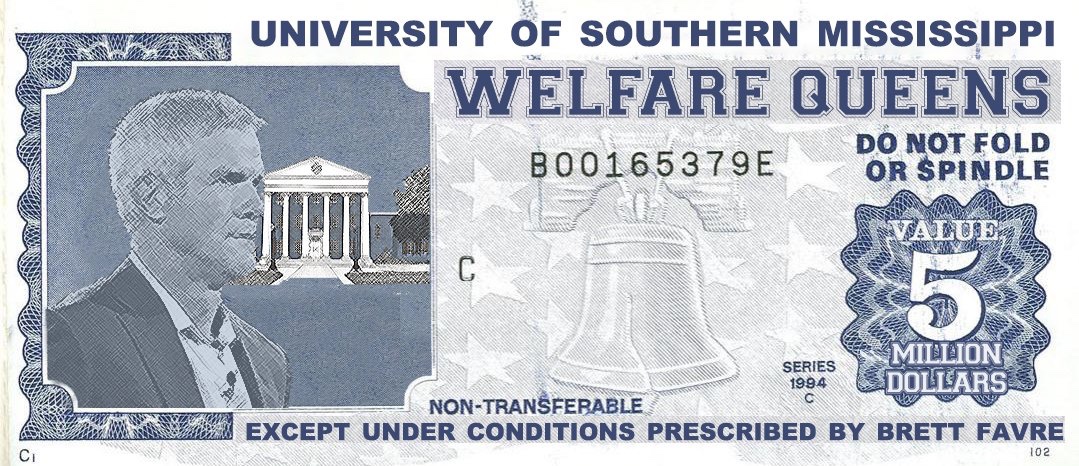 University of Southern Mississippi welfare queens Bret Favre meme