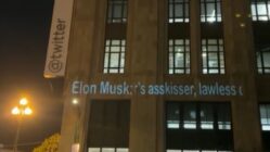 Elon Musk blasted on Twitter's HQ building