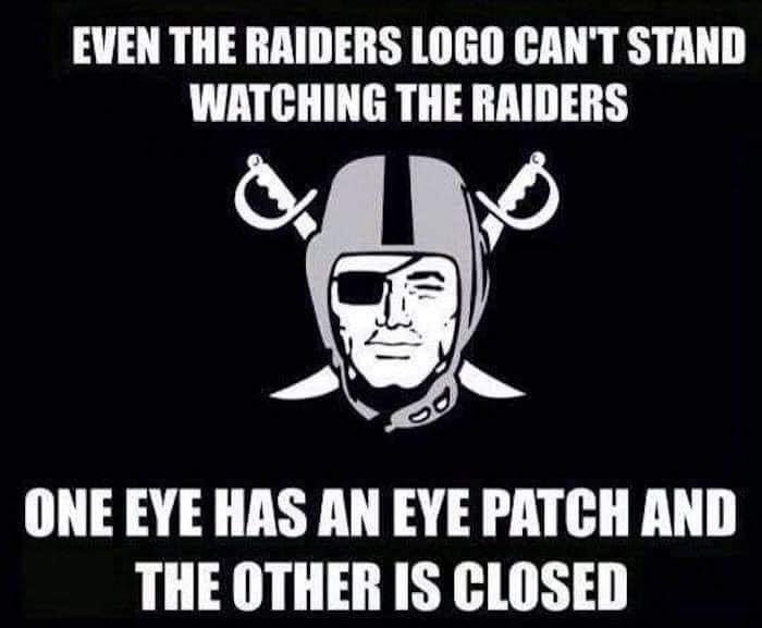 Even the Raiders logo can't stand watching the Raiders meme